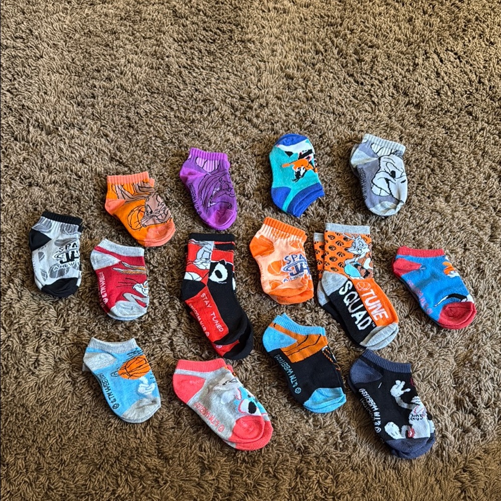 Space Jam Fun Cartoon Kids Socks Set - Multicolor